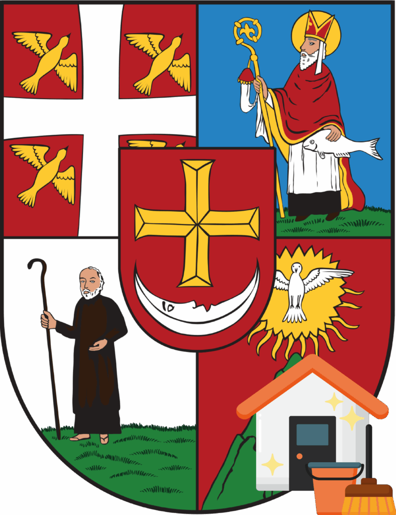 Wappen 1070 Wien mit thematischem Entrümpelungsicon